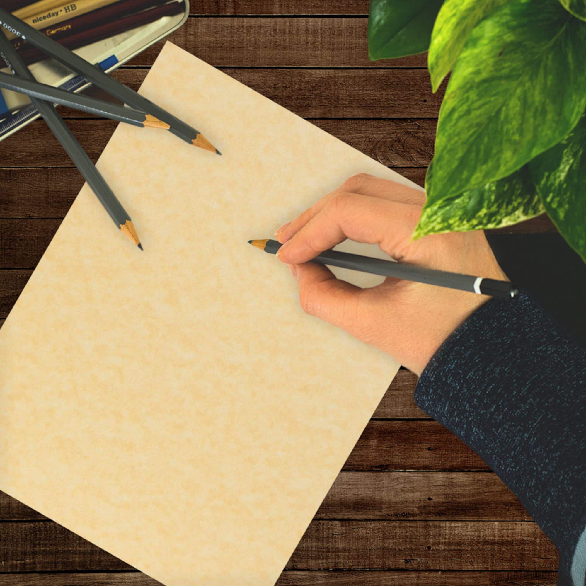 JAM Paper Antique Gold 8.5" x 11" Parchment Cardstock, 250 Sheets